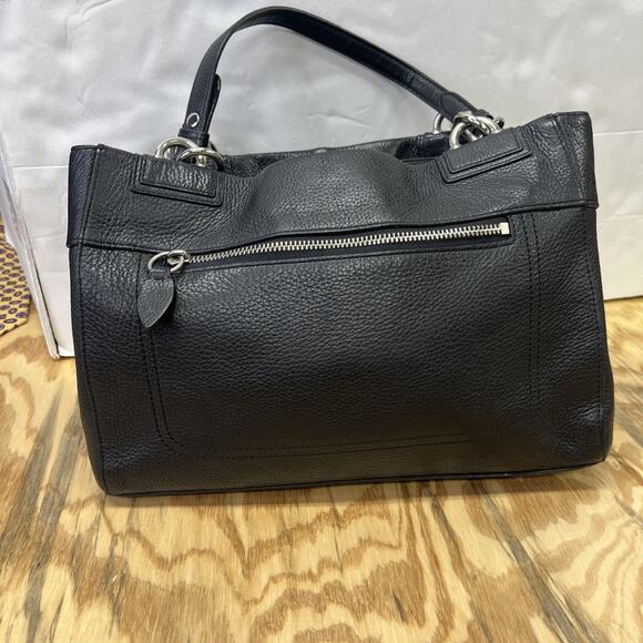 Coach Penelope Carryall Satchel Black Pebbled Leather Shoulder Bag F16532 - Picture 3 of 16